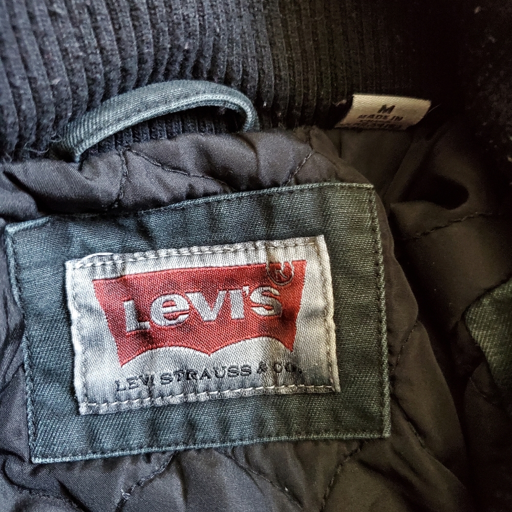 Vintage 80s Levi's Western Wear Jacket Coat Jean Denim Quilt Lined M - Picture 4 of 11